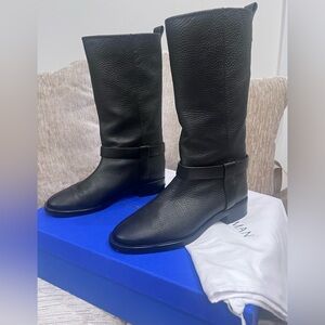 Stuart Weitzman Black Leather Mid-Calf Casey Chic boot size us 7 .